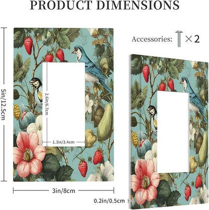 William Morris Flower 1 Gang Single Rocker Wall Plate Cover Decorative Light Switch Covers Electrical Faceplate Switch Plates for Bathroom Kitchen Home
