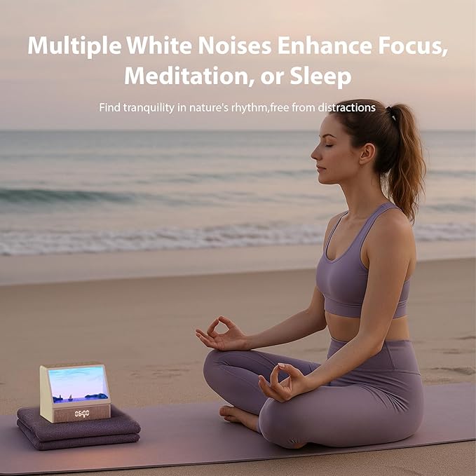 Sunrise Alarm Clock with Wireless Speaker Sleep Sounds, Smart Wake Up Light for Natural Sunrise Sunset Simulation, Bedside Lamp with White Noise for Better Sleep, Ideal Gift