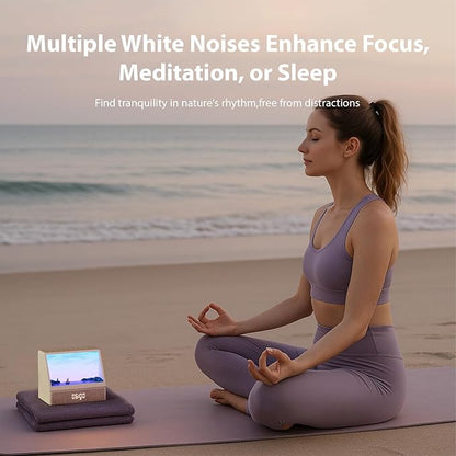 Sunrise Alarm Clock with Wireless Speaker Sleep Sounds, Smart Wake Up Light for Natural Sunrise Sunset Simulation, Bedside Lamp with White Noise for Better Sleep, Ideal Gift