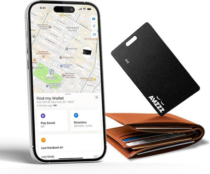 Apple MFI Certified Airtag Tracker Card for Apple Find My, Rechargeable Card, Only 0.07in, Finder with Keychain Hole, Item Locator for for Wallet, Bags