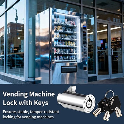 5 Sets Vending Machine Locks, Metal Tubular Keyway Security Locks Keyed Alike, Numbered Lock Cylinder Set for Snack Candy Machines, Toy Claw Machines, Gumball Machines