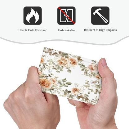 Light Switch Cover Plate Vintage Warm Color Orange Flowers And Leaves 1 Gang No Device Blank Electrical Wall Plates Faceplate Decorative Switch Plate for Bedroom living Room Decor