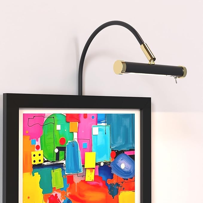 Cocoweb 6 Inch Tru-Slim Oil Rubbed Bronze Picture Light - LED, 2700K, Adjustable Arm, Plug-in, Toggle Switch, Sleek and Compact Design