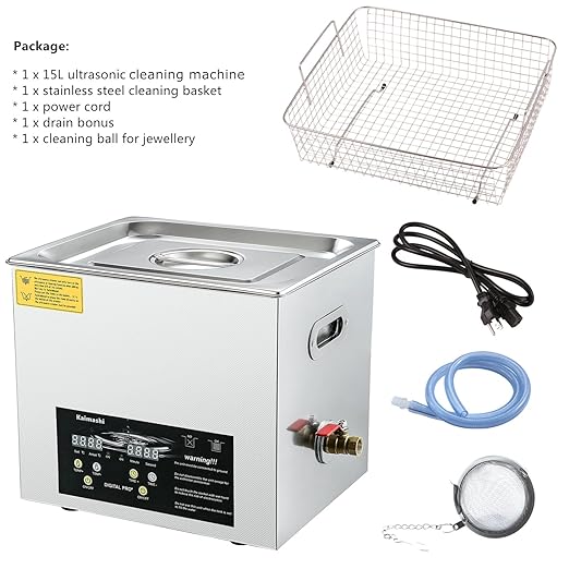 Ultrasonic Cleaning Machine 15L, Ultrasound Cleaner Digital Sonic Washer with Timer and Heater for Carburetor Carb Parts Tools Retainer Cleaning