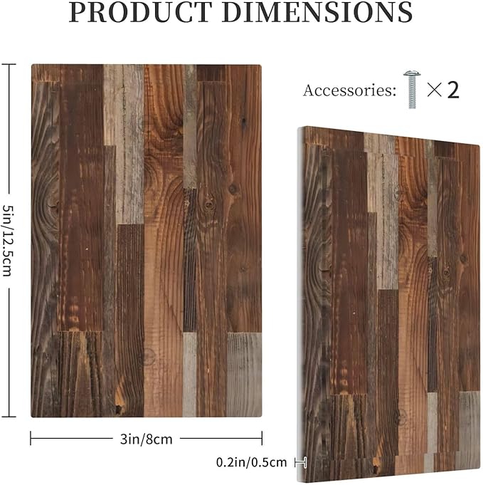 Vintage Brown Wooden Boards Print Wood Grain Light Switch Cover Plate 1 Gang No Device Blank Electrical Wall Plates Faceplate Decorative Switch Plate for Farmhouse Home Decor