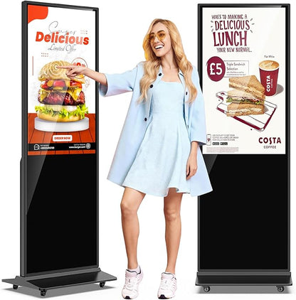 JIYANG 37 Inch Touchscreen Digital Signage Kiosk Ultra HD IPS Business Display with Android OS Support Split Screen and HDMI Input Ideal for Events and Office Spaces