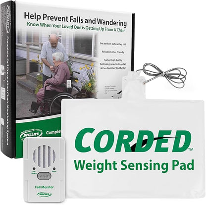 Smart Caregiver Chair Exit Alarm System for Fall and Wandering Prevention – Know When They get up - Weight Sensing Chair Pad for Automatic Motion Detection for Elderly