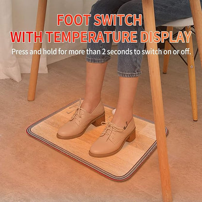 Electric Heated Floor Mats - AC 110V Foot Heater, Heated Foot Warmer Mat Under Desk for Office and Home