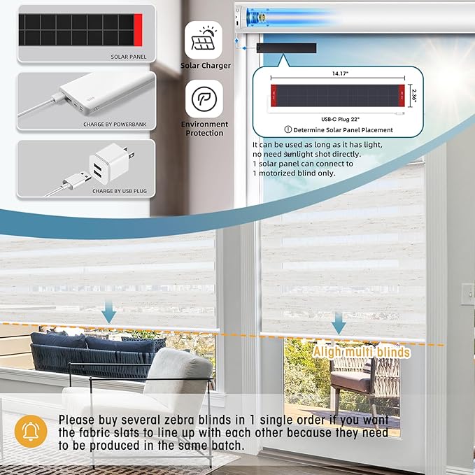 SmartWings Motorized Zebra Shades with Valance Work with Alexa Thread Homekit Z-Wave Google Home, 85% Blackout Light Filtering Day Night Sheer Blinds Remote Control, Customized 16"-110"W, Linen White
