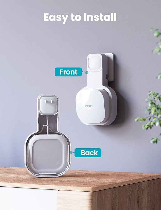 DG-Direct Wall Mount Holder for eero 6 and eero 6+ Router Mesh Wi-Fi System, No Messy Wires, The Outlet Wall Mount Holder for eero 6 Plus, Stand Bracket for eero 6 Extender Space Saving 1 Pcs