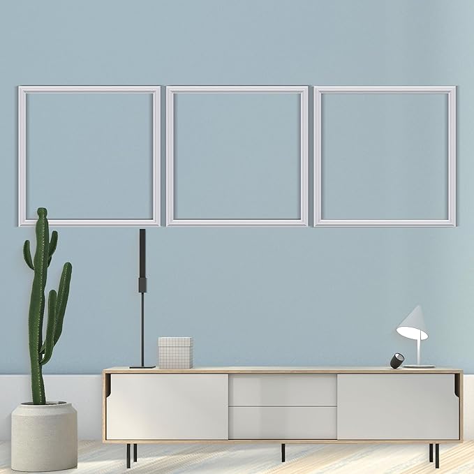 3 PCS Premade Wainscoting Panels Accent Wall Panels for Interior Wall Decor Easy DIY Build and Batten Chair Rail & Picture Frame Door Decor(20 x 20 in)