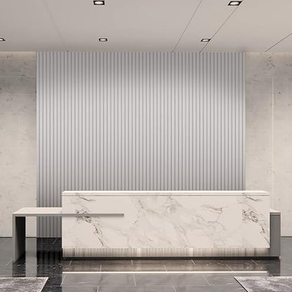 Art3d 8-Pack 96 x 6in. WPC Acoustic Slat Wall Panel for Modern Interior Decor, TV Background, Living Room, Matte White