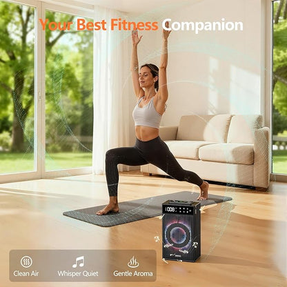 CleanForce Cube | 4-in-1 Desk Smart Air Purifier with Bluetooth Speaker, Wireless Charger & Aroma Diffuser | for Home Office, Bedroom | FCC Certified | Quiet & Space Saving