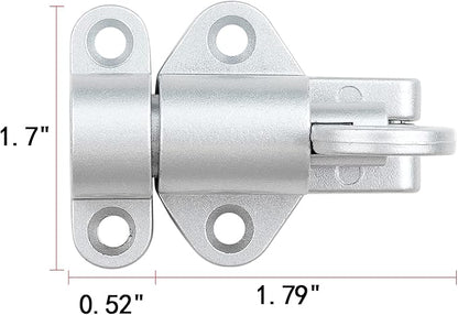 3 Packs Self-Closing Latches，Silver Gray Spring Door Lock，Resilient Bolt Latch Aluminum Alloy Safety Automatic Spring Barrel Slide Door Lock with Screws,Used for Gate,Window and Cabinet etc