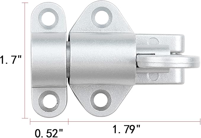 10 Packs Self-Closing Latches，Silver Gray Spring Door Lock，Resilient Bolt Latch Aluminum Alloy Safety Automatic Spring Barrel Slide Door Lock with Screws,Used for Gate,Window and Cabinet etc