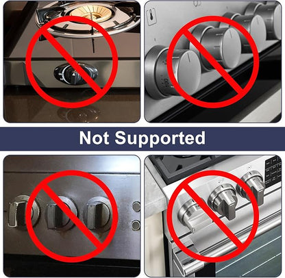 Stove Knob Safety Covers 6 PCS, Oven Knobs Covers for Child Safety, Upgraded Press Gas Stove Knob Locks with Adhesive, Child Proof Stoves Knobs Cover for Babies and Pets (White)