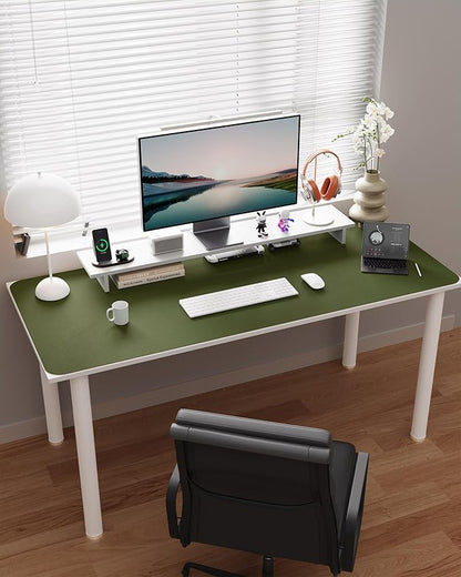 YSAGi Double-Sided Desk Pad, Leather Desk Mat, Eco Cork Desk Pad Protector,Large Mouse Pad,Waterproof Desk Blotter for Office/Home (Olive Green+Cork, 47.2" x 23.6")