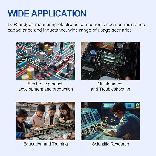 MATRIX MCR5200 Benchtop LCR Meter, 40Hz-200kHz 0.1%, Digital LCR Bridge Measures Inductance/Capacitance/Resistance, USB/RS232C, Calib-Clear, Data Save