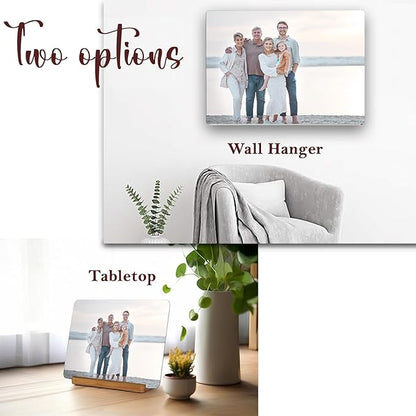 LOUISMIAA Custom Metal Picture Frame Prints,Personalized Photo Frames with Easel,Customized Metal Collage Picture Frame Gift for Family,Lover,Friend,Couple