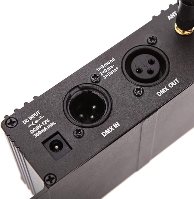 DMX512 Controller 2.4G Wireless Controller Transmitter Receiver LCD Display Power Adjustable Lighting Repeater Controller 16 Groups ID Coding for Party DJ Show Club Stage Disco Stage Light