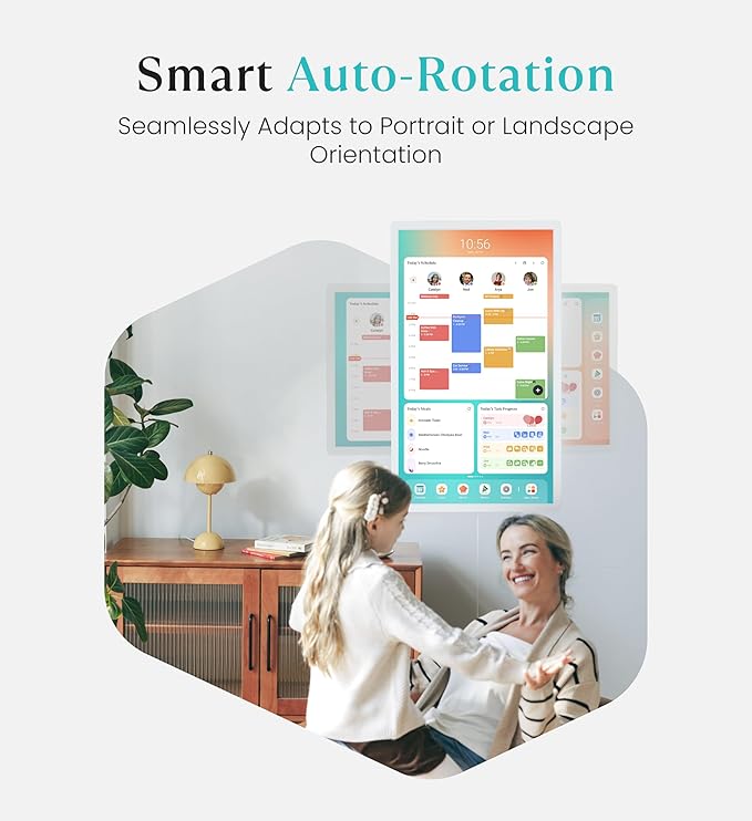 Cozyla Mate Digital Calendar+ 2: 24 Inch Wall Touch Screen Chore Chart Customizable Dashboard Smart Electronic Calendar for Family Schedules Meal Planner Supports All Google Play Apps Wall Mount White