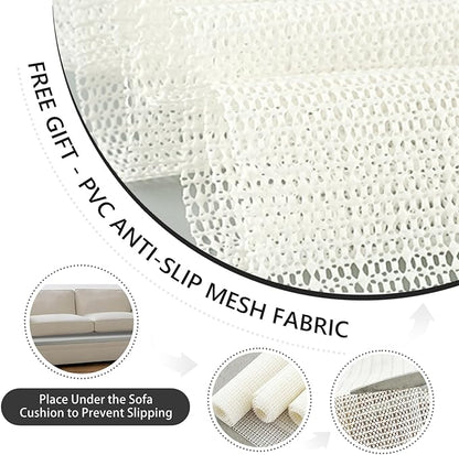 HAVARGO Couch Cushion Support High Density Foam 22X22X2.4 Inches Sofa Couch Supports for Sagging Cushions Light Grey 2Pcs with Anti Slip Mesh Fabric