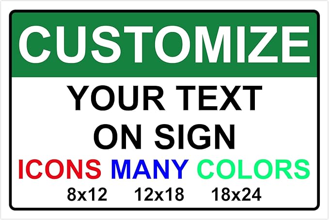Custom Signs for Outside - Personalized Metal Signs for Outdoors, Home, Airbnb, Office, 8x12 Inch Custom Metal Sign Rust Free, UV Protected, Waterproof and Easy to Install - Made in USA