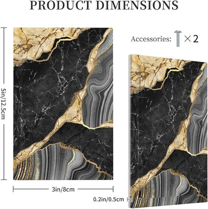 Decorative Light Switch Plate Covers Modern Abstract Black Gold Marble 1 Gang No Device Single Blank Outlet Covers Wall Plate Light Switch Cover Plate for Bathroom Kitchen Decor