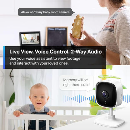 Tapo 2K Security Camera for Baby Monitor, Dog Camera w/Motion Detection, 2-Way Audio, Night Vision, Cloud & SD Card Storage (Up to 256 GB), Works w/Alexa & Google Assistant, 2-Pack C110P2