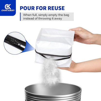 Reusable Vacuum Bags for All iRobot Roomba I & S & J Series Clean Base, 3 Pack, Zipper (New Version)