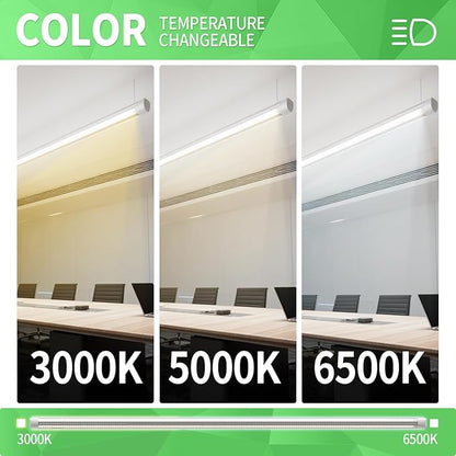 6 Pack 4FT Led Shop Lights,30W 4500LM 3000-6500K Tunable,T8 Tube Light with 6CCT,Milky Cover Linkable Fixture Lights for Workshop,Warehouse,Garage,Shop,Barn