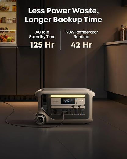Anker SOLIX F3000 Portable Power Station with TT-30 Charging Cable, 3,072Wh, 6,000W Recharging, Generators for Home Use, Expandable to 24kWh, Works with Generator, for Power Outages, RVs, Emergencies