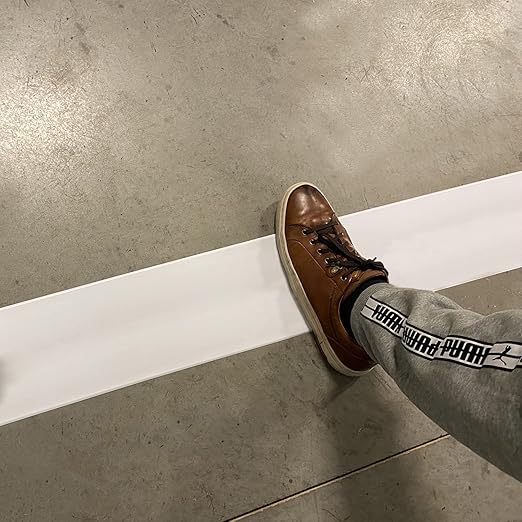 SmartSign White 4 inch x 100 feet Floor Marking Tape, 32 mil Vinyl Floor Tape, Superior Mark Industrial Use Safety Tape with Beveled Edges, Strong Adhesive, for Gym/Warehouse/Courts