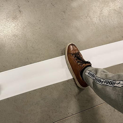 SmartSign White 4 inch x 100 feet Floor Marking Tape, 32 mil Vinyl Floor Tape, Superior Mark Industrial Use Safety Tape with Beveled Edges, Strong Adhesive, for Gym/Warehouse/Courts
