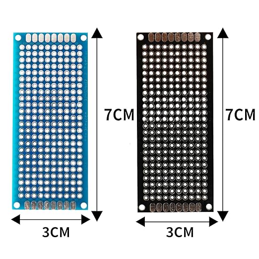 24 Pcs(3x7cm) Double Sided PCB Board Prototype Kit Soldering 2 Colour Universal Printed Circuit Board for DIY Soldering and Electronic Project