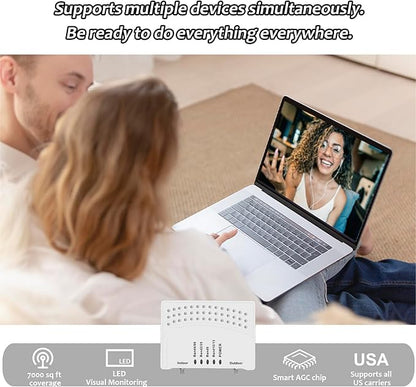 Cell Phone Booster for Home, Up to 7000Sq. Ft,Cell Phone Signal Booster for Rural Area with 2 Indoor Panel Antennas,Boosts 5G 4G LTE for Home (Dark White)