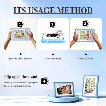 5x7 Picture Frame, Clear Acrylic Photo Frame with White Mat for 4x6 Photos, One-Piece Shatterproof Tool-Free Design, UV-Resistant Waterproof Tabletop Frame for Home Office Decor with 10-Year Warranty