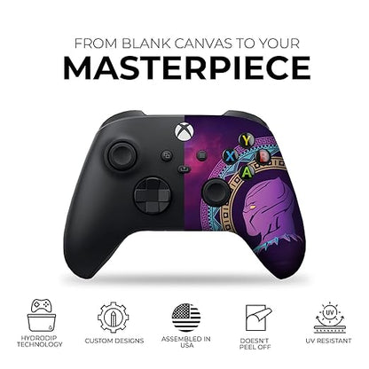 DreamController Blacckk Panther Custom X-box Controller Wireless compatible with X-box One/Series X/S Proudly Customized in USA with Permanent HYDRO-DIP Printing(NOT JUST A SKIN) (MODDED)