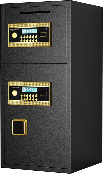 6.0 Cu Ft Large Double-Door Coin-Operated Digital Safe with Fireproof & Waterproof Bag,Hidden Code,Coin Slot,Thickened All-Steel Construction,Extra Storage,Wall/Floor Mountable for Home/Office/Hotel