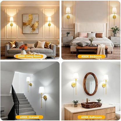 OCATO Battery Operated Wall Sconce: 10000mAh Wireless Wall Sconces Set of Two Rechargeable Lamp Dimmable Magnetic Lights with 7 RGB Colors and Remote Home Decor Walls Decor for Bedroom Living Room