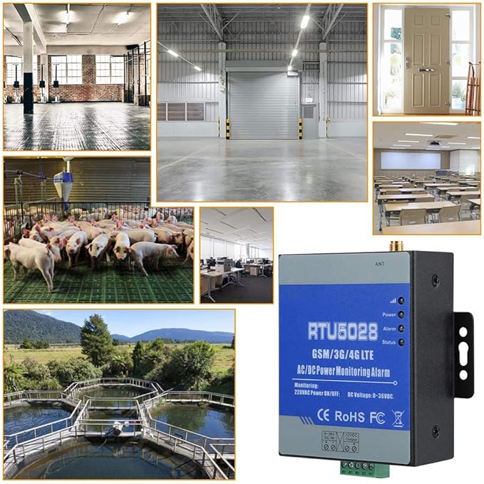 RTU5028 GSM Power Voltage Status Monitoring Alarm, Connection Remote Controling, Power Failure/Recover Alert 100-240V(US)