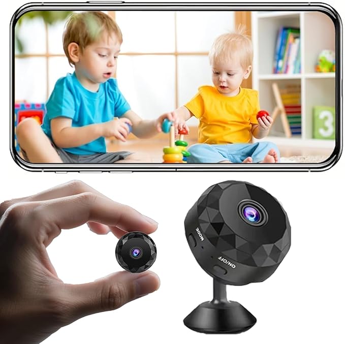 Mini WiFi Security Camera, 1080P HD, Motion Detection, Night Vision, Magnetic Mount, Battery/USB Powered, Perfect for Indoor and Outdoor Security and Pet/Baby Monitoring