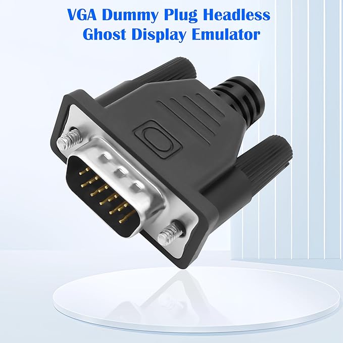 MEIRIYFA VGA Dummy Plug Headless Ghost Display Emulator, VGA Virtual Display RGB Monitor Dummy Plug Headless Ghost Display Emulator 1920x1080P@60Hz (2Pack)