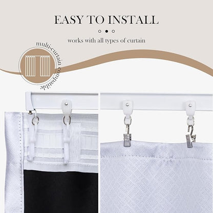 Flexible Ceiling Curtain Tracks, Ceilings Track for Curtains, Aluminum Curtains Track Ceilings Mount,Wall Mount Curtain Rail, Ceiling Curtain Rod, Sliding Curtain Tracks with Clips (White 18FT)
