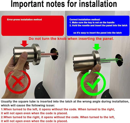 Keypad Door Knob with Key,Keyless Entry Door Lock, Code Locks Door Knob, Auto Lock,50 User Code,Easy to Install,for Home,Office,Hotel,Bedroom,Garage,No Deadbolt