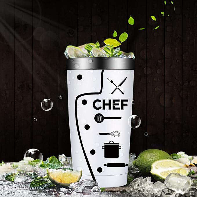 Fufandi Chef Gifts for Men Women - Ideal Gift for Chefs - Gifts for Cooking Lovers, Home Cooks, Bakers, Culinary Students - Tumbler Cup 20oz