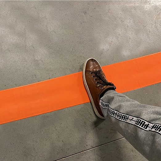 SmartSign Orange 4 inch x 100 feet Floor Marking Tape, 32 mil Vinyl Floor Tape, Superior Mark Industrial Use Safety Tape with Beveled Edges, Strong Adhesive, for Gym/Warehouse/Courts