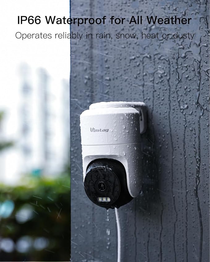 VIMTAG Cameras for Home Security, 2.5K Outdoor/Indoor Camera, 360° Pan/Tilt Outside House Surveillance for Pet/Dog/Nanny/Baby, Motion Tracking, Color Night Vision, 2-Way Audio, Cloud/SD Card Storage