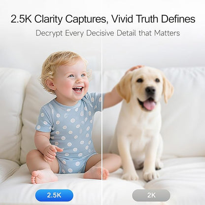 2.5K Indoor Camera 2pack, Non-Subscription AI Person/Pet/Cry Detection, 4MP Pet/Dog/Cat/Baby Camera w/Phone App, Pan Tilt 2.4GHz WiFi Cameras for Home Security, Night Vision, Full Duplex 2-Way Audio