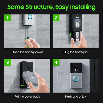 Replacement Battery for Ring Doorbell 2/3/3 Plus/4, Spotlight Camera, Stick Up Cam and Peephole Cam, 3 Pack Ring Doorbell Battery with LED Display Charger Station